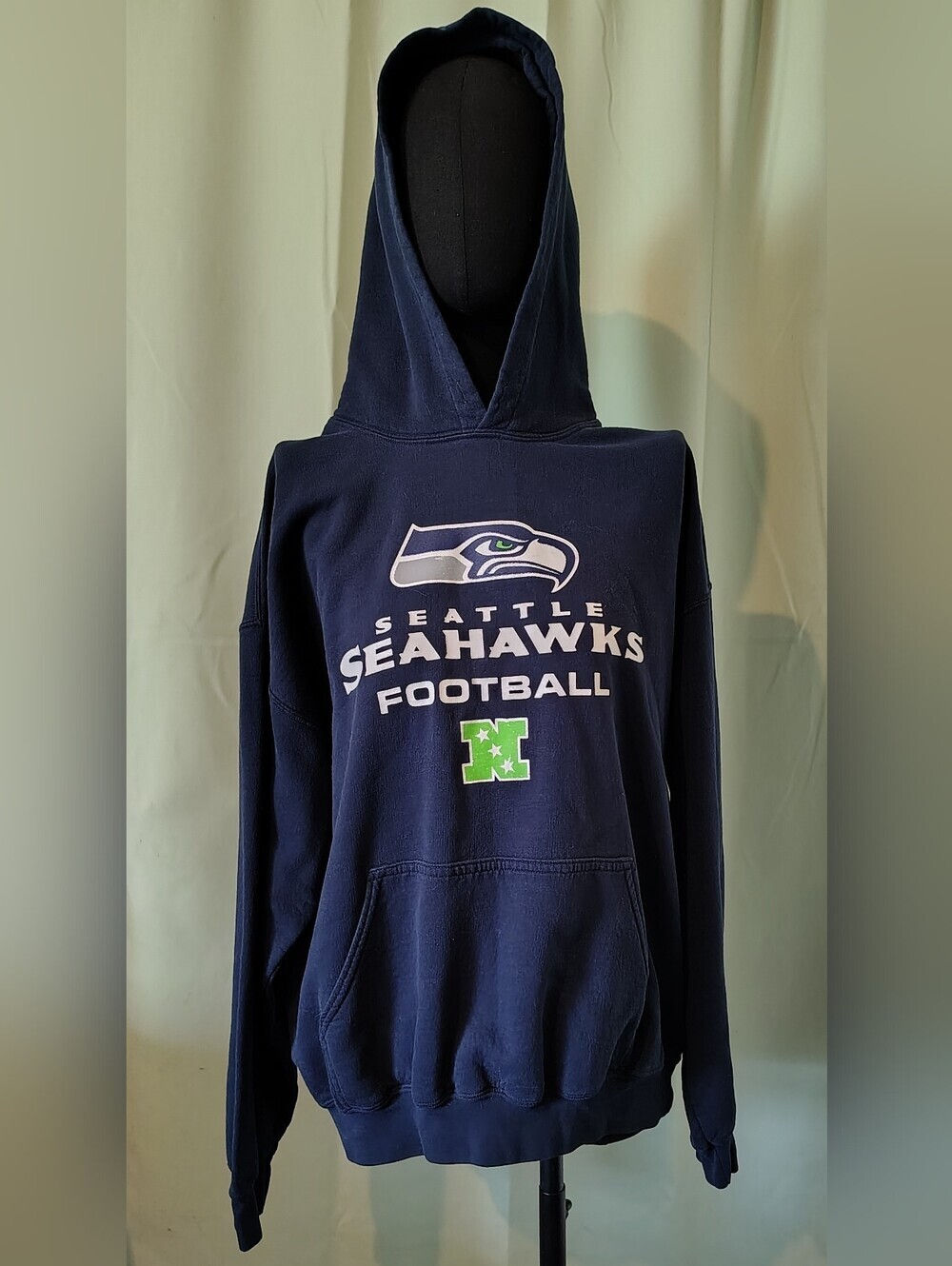 Seattle Seahawks Blue Green Football Hoodie Mens Womens Unisex Pullover Large